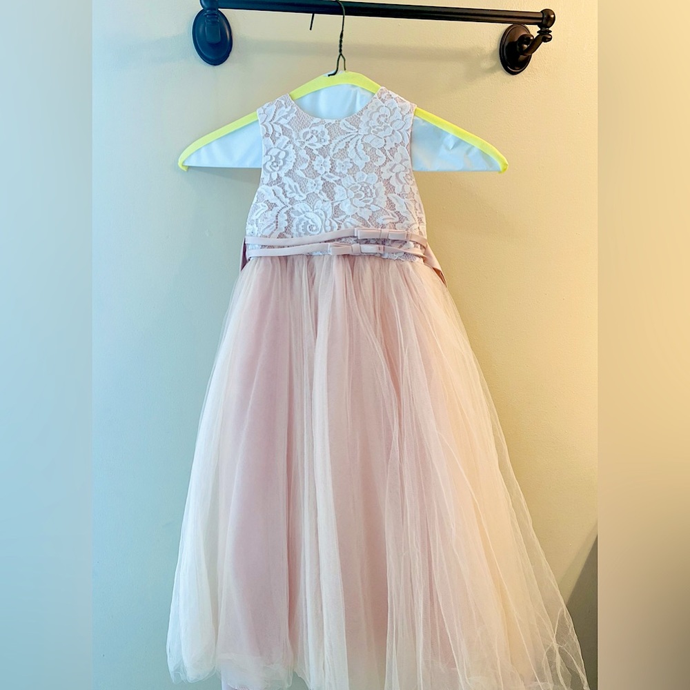 Blush Pink Flower Girl Dress Size 4